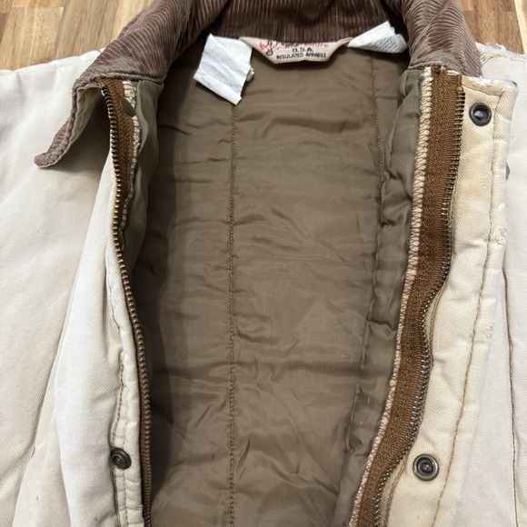 Vintage Walls Jacket Mens M Beige Blizzard Pruf‎ Distressed Workwear Canvas 80s - Picture 8 of 12